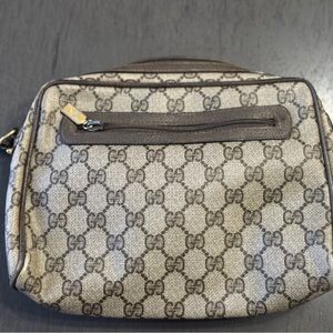 Vintage Gucci Monogram Canvas Crossbody Bag w/ COA